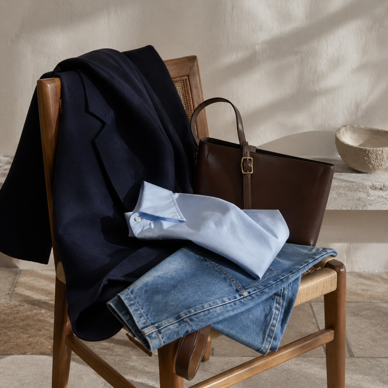 Navy and Brown Outfits That Feel Modern visual with refined wardrobe shapes, fabric texture, and calm editorial color.