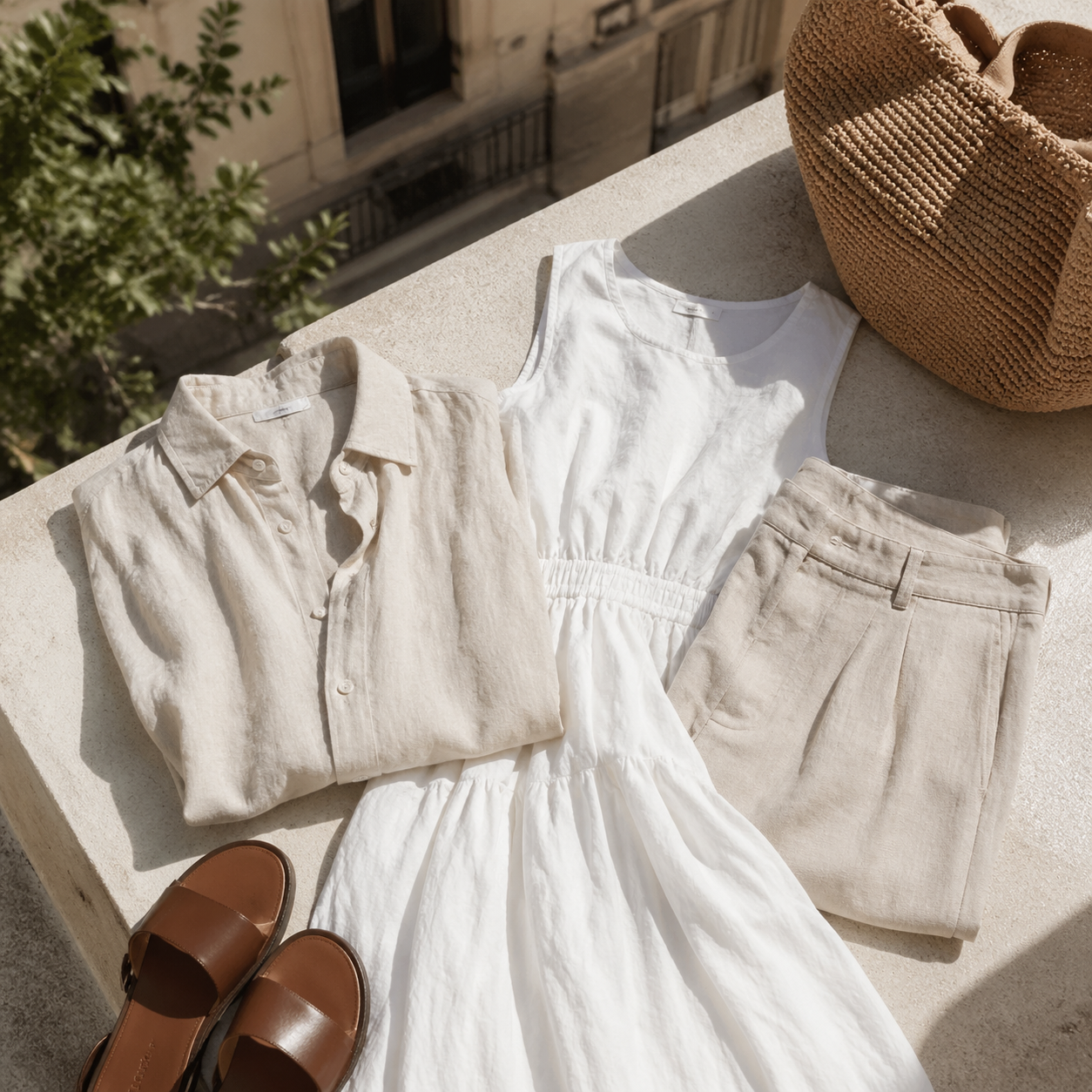 Scandinavian Summer Outfits That Still Feel Dressed visual with refined wardrobe shapes, fabric texture, and calm editorial color.