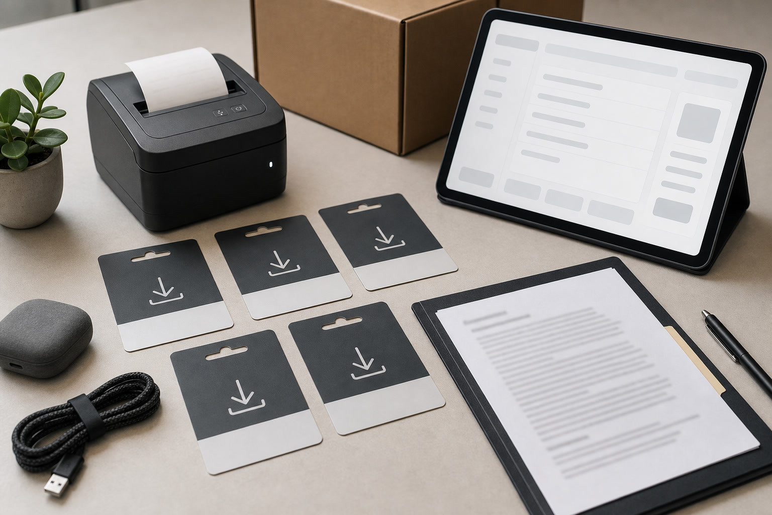 Digital product checkout setup with payment screen, download file notes, and refund checklist